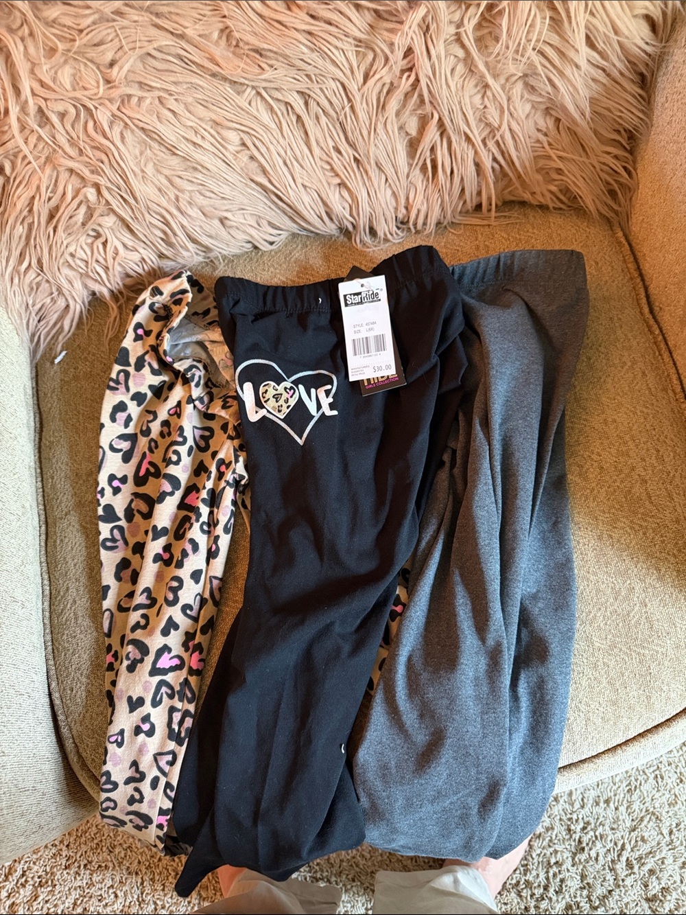Kids' Black 'Love' Heart Leggings - StarRide